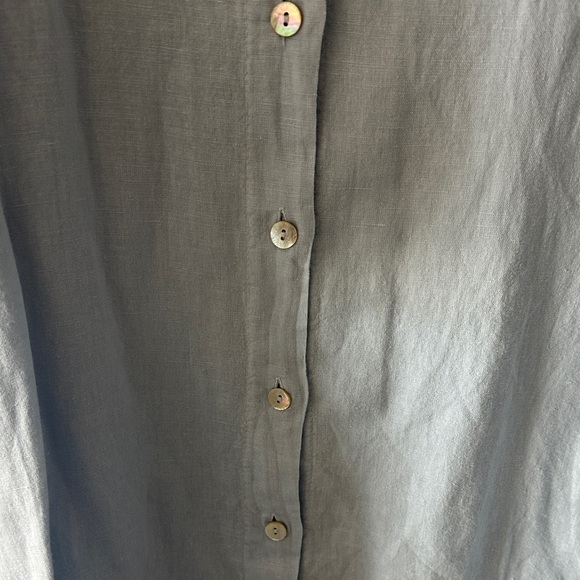 Light Blue Button-Front Ruffle-Hem Mini Dress - Picture 6 of 9